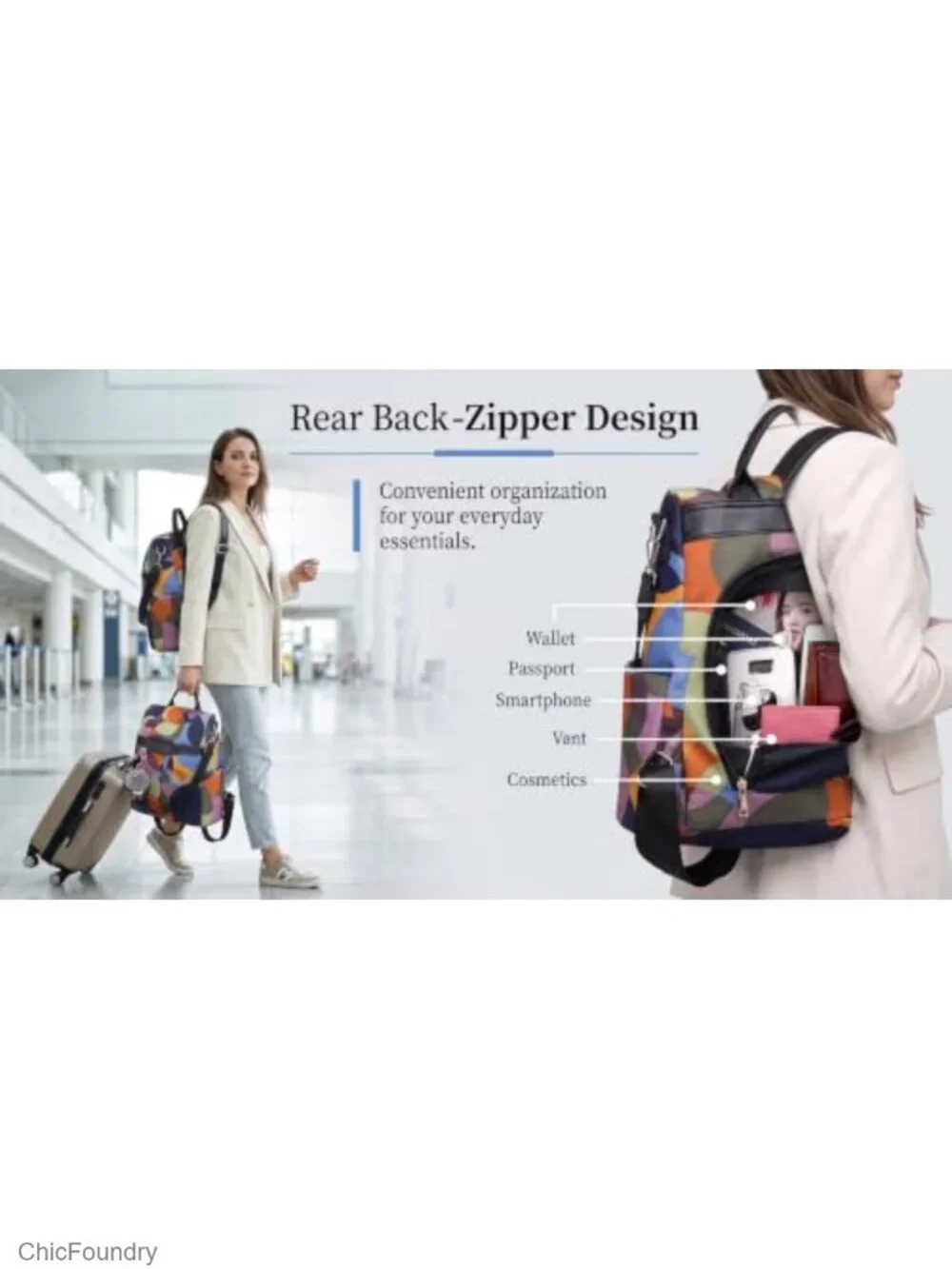 Anti-Theft Convertible Backpack Purse for Women, Water-Resistant Oxford Fabric,